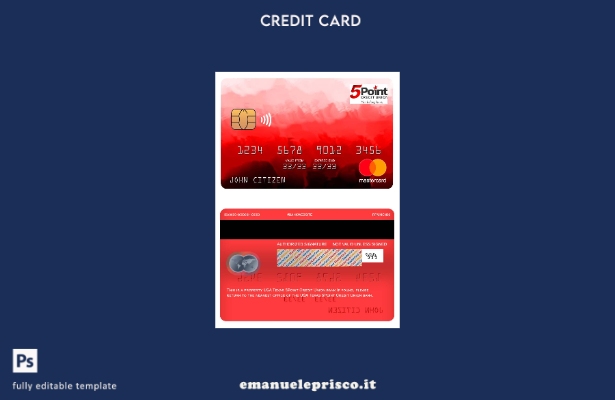 modello di carta mastercard bancaria USA Texas Point Credit Union in stile verif